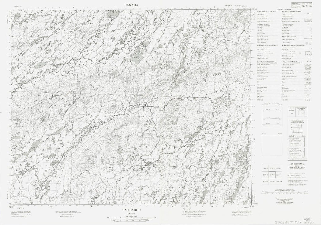Cartes topographiques (SNRC 33 : Nord-du-Québec)