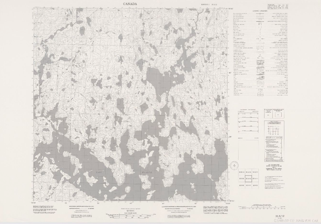 Cartes topographiques (SNRC 35 : Nord-du-Québec)