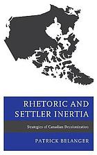 Couverture du livre "Rhetoric and settler inertia"